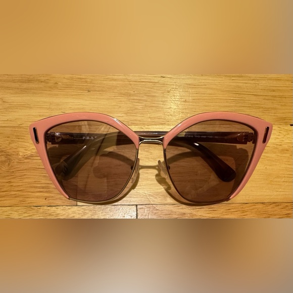 Prada Coral Pink and Brown Cat-eye Sunglasses BRAND NEW! - Picture 4 of 9